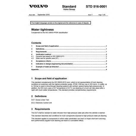 VOLVO STD 516-0001 0