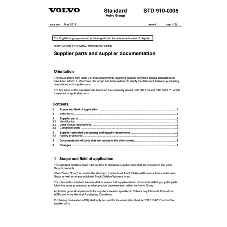 VOLVO STD 910-0005 0