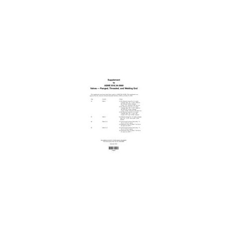 ASME B16.34-2009 Supplement